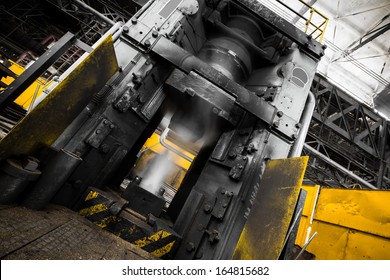 Steam Hammer Before A Usage In A Forging Workshop