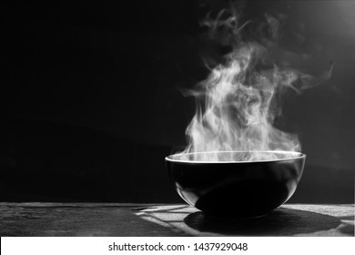 Bowl Hot Soup On Black Background Stock Photo 307051799 | Shutterstock