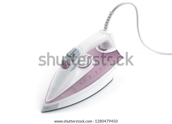 Steam Iron Laid On White Background Stock Photo Edit Now 1280479450