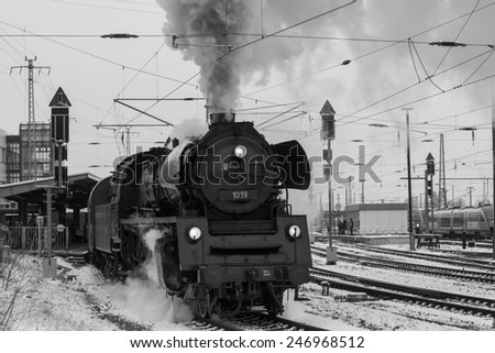 Steam locomotive, Cottbus, Germany