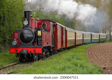 Steam locomotive in the countryside  