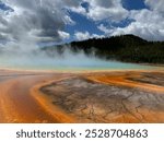 Steam off the Grand Prismatic Spring in Yellowstone National Park