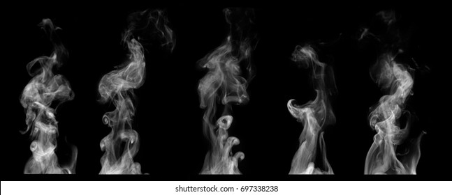 Steam on black background - Shutterstock ID 697338238