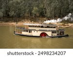 Steam paddle ferry in Murray River, Echuca, Victoria, Australia