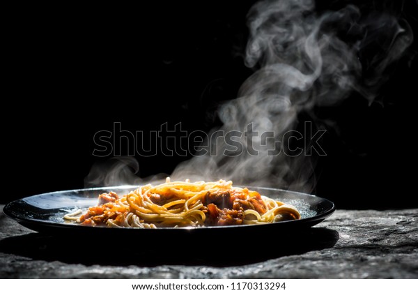 The steam from spaghetti restaurant photo mural wallpaper