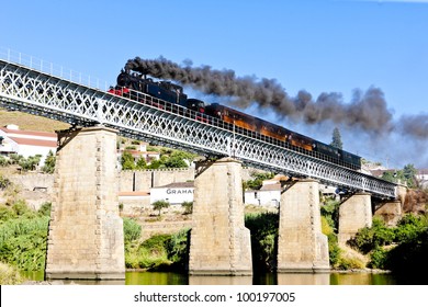 Steam Train In Douro Valley, Portugal