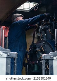 Steam Train Driver On Duty