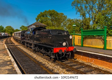 British Steam Train Departs Station Stock Photo (Edit Now) 3339207