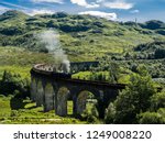 Steam Train passing a viaduct between Fort William and Mallaig