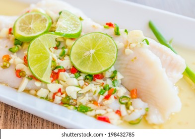 Steamed Basa Fish In Lime Dressing