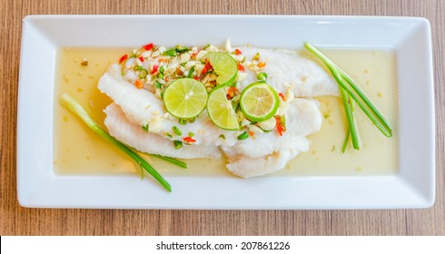 Steamed Basa Fish In Lime Dressing