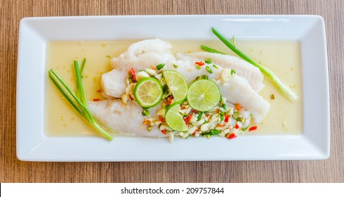 Steamed Basa Fish In Lime Dressing