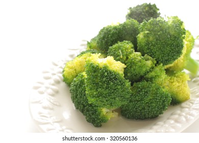 Steamed Broccoli With Copy Space