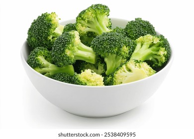 Steamed Broccoli Florets, Fresh and Sliced