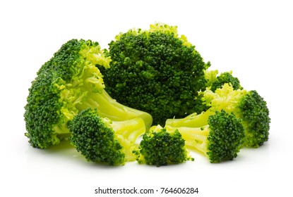 Steamed Broccoli Isolated On White Background
