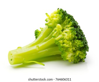 Steamed Broccoli Isolated On White Background One Piece
