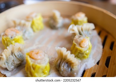 Steamed Chinese Dim Sum With Shumai And Meat Dumpling