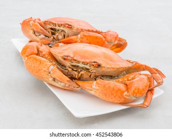 Steamed Crab On Background, Seafood