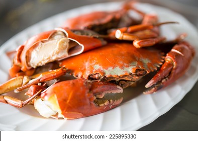 Steamed Crab In Plate