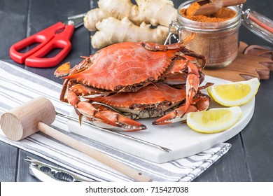 Steamed Crabs With Spices. Maryland Blue Crabs. Crab Festival.