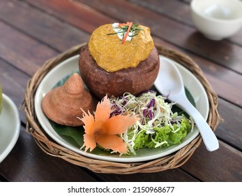 Steamed Fish In Red Curry Mousse Inside The Jar,Thai Food