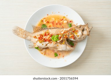 Steamed Grouper Fish With Lime And Chillies - Asian Food Style