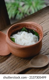 Steamed Rice In Clay Cooking Pot As Traditional Rice In Thailand 