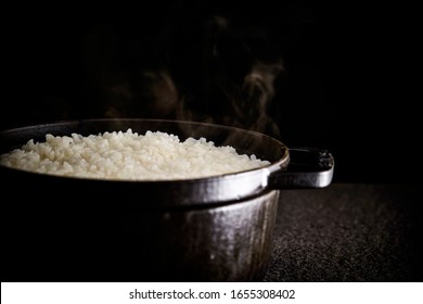 Steamed Rice In Iron Pot 