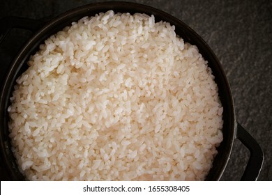 Steamed Rice In Iron Pot 