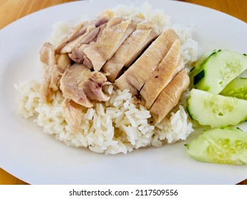 A Steamed Rice Topped With Chicken