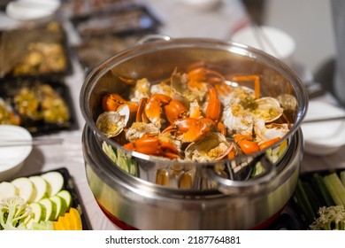 Steamed Seafood In The Pot At Home