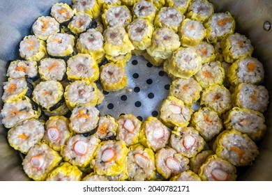 Steamed Shumai On Steamer Wok