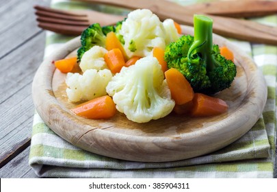 Steamed Vegetables Close Up