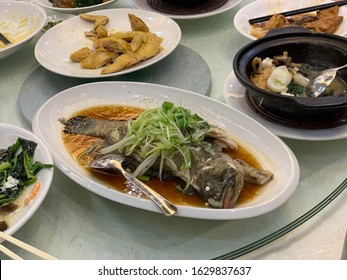 Steamed Whole Fish, With Scallions And Soy.