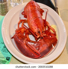 Steamed Whole Lobster Dinner On A Plate