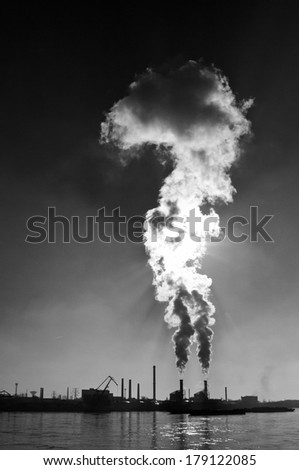 Similar – Image, Stock Photo power plant No smoking