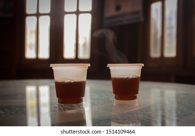 Steaming Sample Of Fresh Dominican Republic Coffee