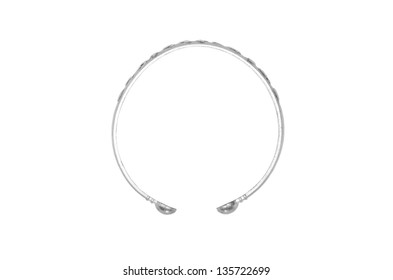 Steel Bangle Isolated On White Background