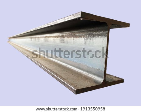 Steel beam beams isolated on gray background