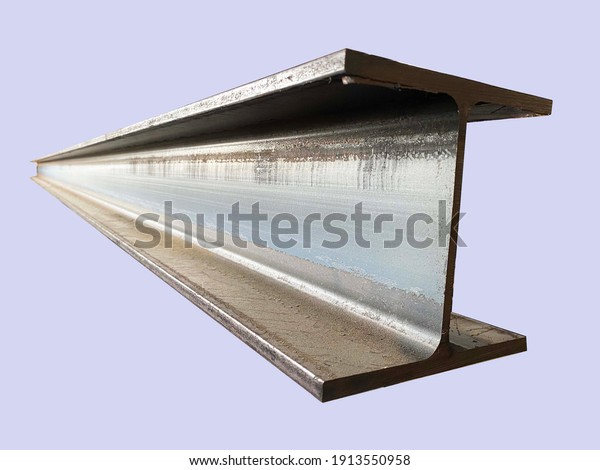 Steel beam beams\
isolated on gray\
background