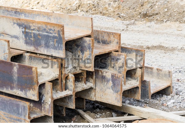 Steel Beams Construction Site Stock Photo 1064064575 | Shutterstock