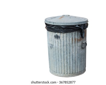 Steel bin isolated on white background with clipping path