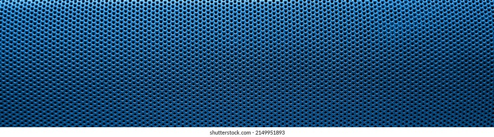 Steel with black hole grilles,Blue metal grid wicker texture,Protective grating background. - Shutterstock ID 2149951893