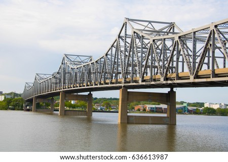 Steel Bridge Crossing Illinois River