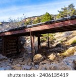 Steel Bridge Over Jolley Gulch on The East Rim Trail, Zion National Park, Utah, USA