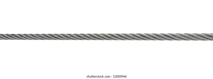 Steel Cable Isolated On White With Clipping Path