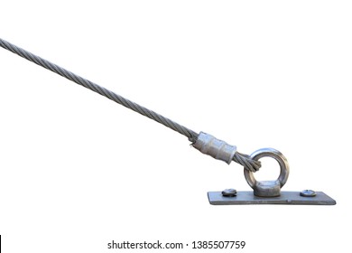 Steel Cable .Isolated On White Background.Use For Industrial Or Construction Background (with Clipping Path)