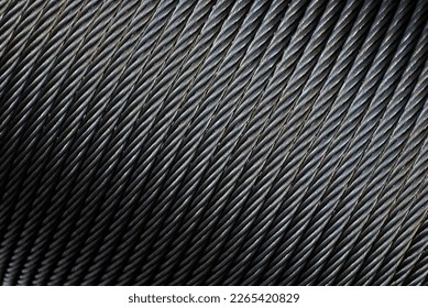 Steel cable texture. Steel wire rope or steel sling.Use for industrial or construction background.	
