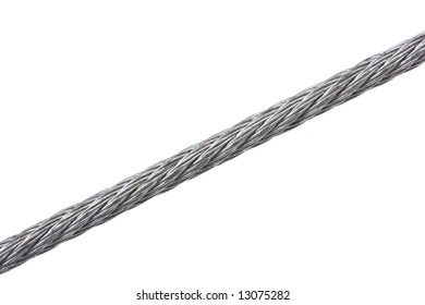 Steel Cable ( Wire Metal Rope )  Isolated On White Background