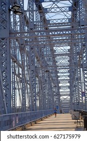 The Steel Canopy Of The Purple People Bridge In Cincinnati, Ohio